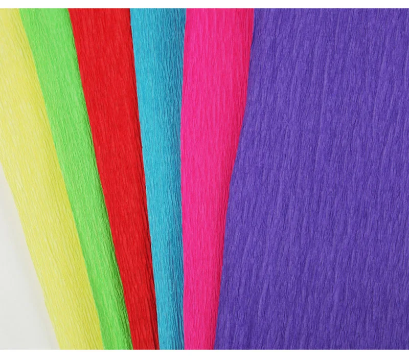 50x250cm Colored Crepe Paper Roll Origami Crinkled Crepe Paper Craft DIY Flowers Decoration Gift Wrapping Paper Craft
