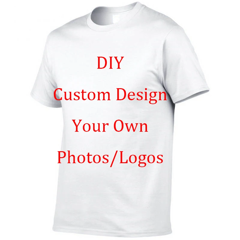 T-Shirts DIY Custom Design Your Own Photos Logos Print Streetwear Men Women 100% Cotton Solid Color Oversized T Shirt Tees Tops | Мужская