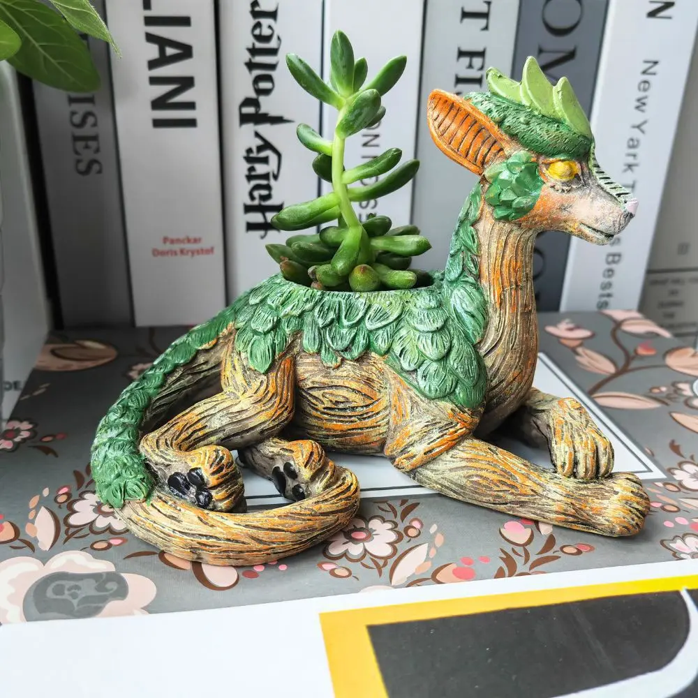 Creative Dragon Tree Succulent Planter – Resin Garden Statue 6
