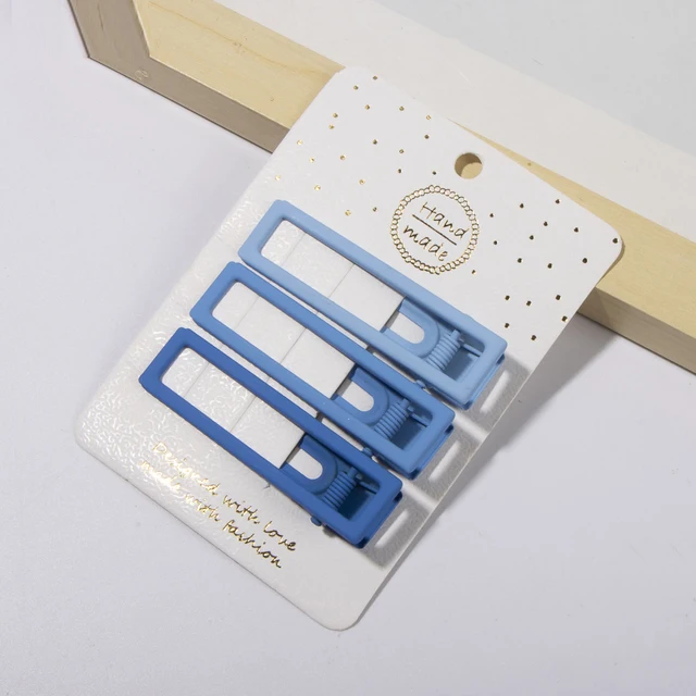 Metal Geometric Hair Clip Solid Colorful Girls Hairpins 3pcs/Set Elegant Star Round Barrette for Women Fashion Hair Clips 2022 2