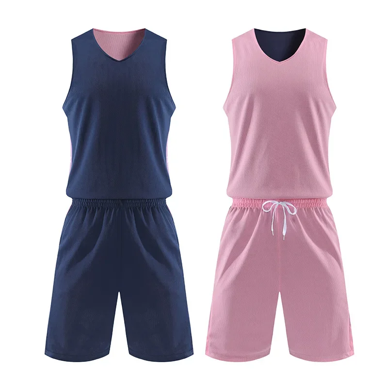 New Quick Dry Double-Sided Wearable Basketball Uniform Set for Men And Women Sports Training Competition Team Jersey