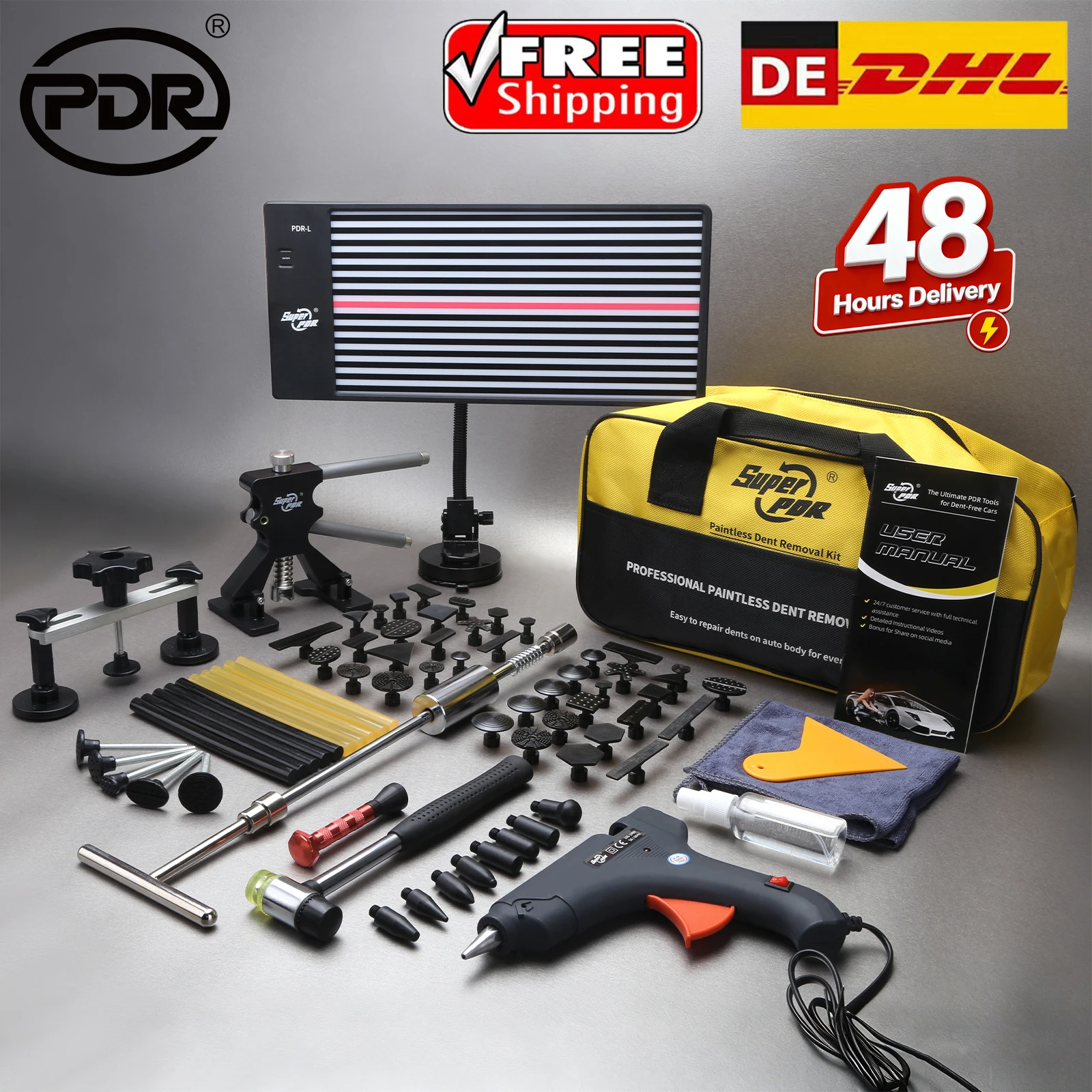 PDR Professional Dent Repair Tool Set Paintless Dent Repair Tool Car ...