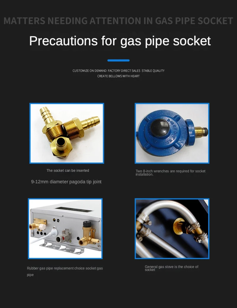 Tubo Gas GPL In Acciaio Inossidabile 304 - Flessibile 80cm 1/2'' Per Fornelli E Scaldabagni - Foto 9