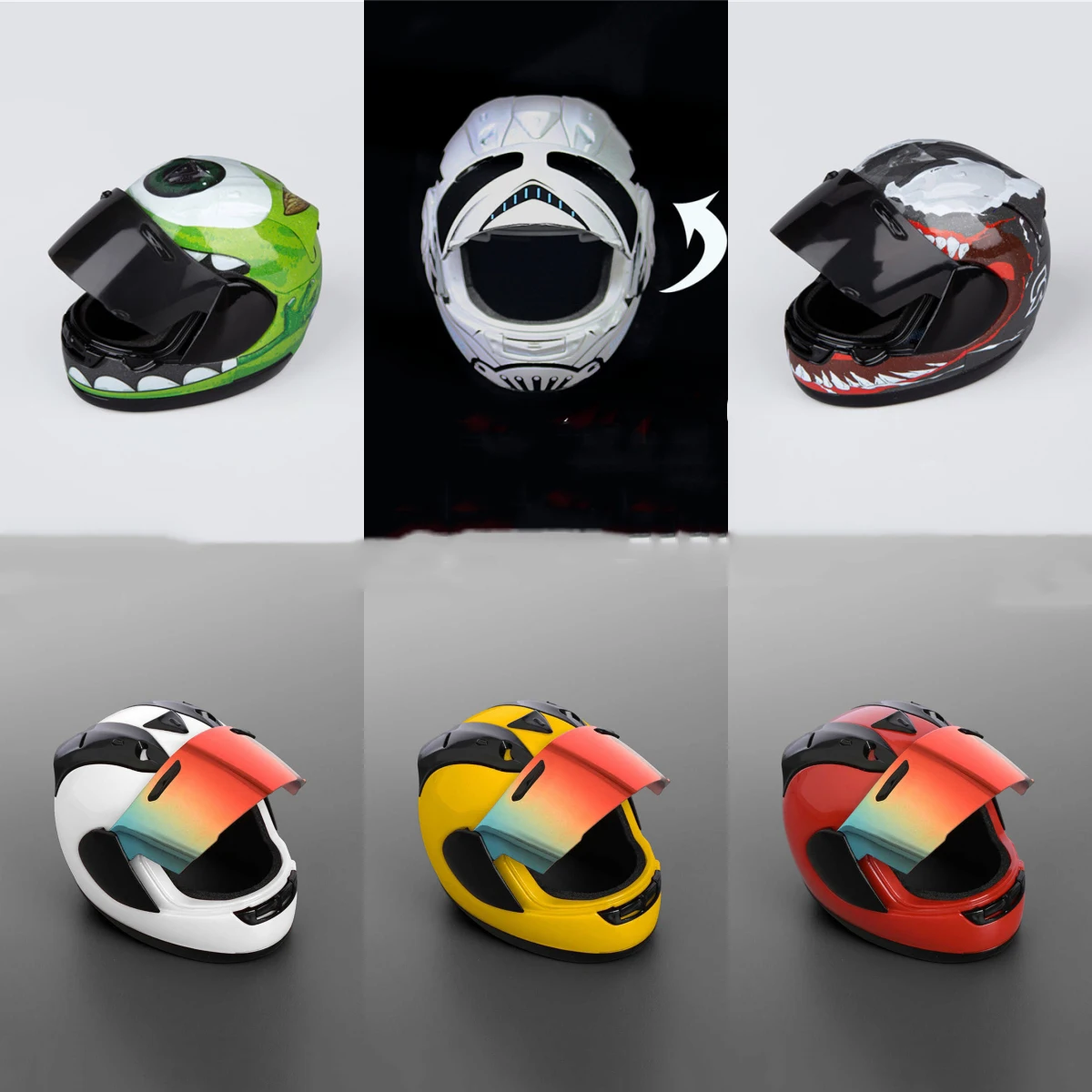 1/6 Scale Motorcycle Helmet For 12" Action Figures - Fits Most Dolls &  Figure Bodies