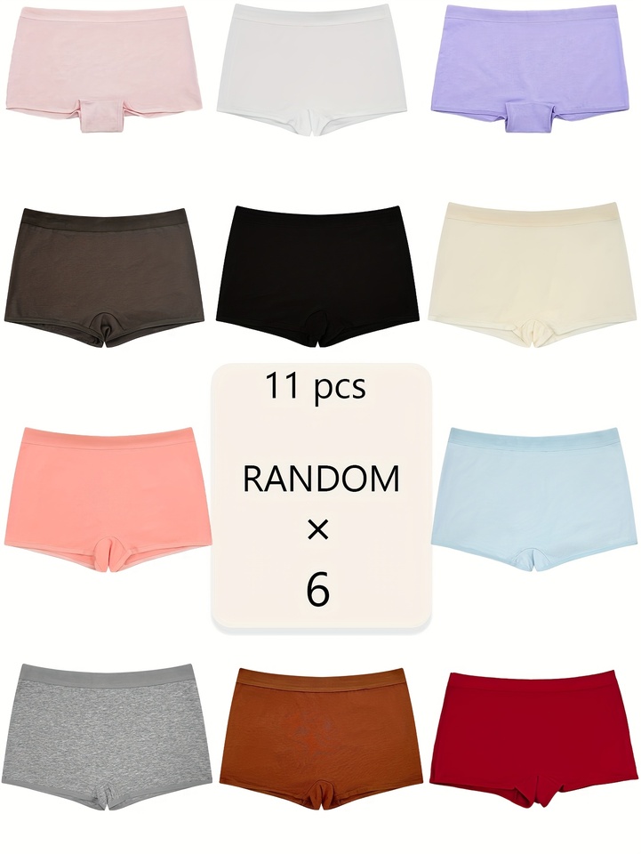 Random color, 6 pairs of dopamine, simple style, comfortable, high-elasticity, women's boxer pants and boxer pants