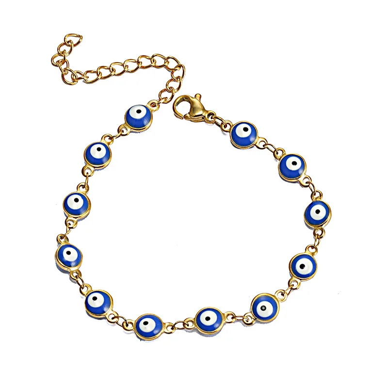 

Turkish Eye Bracelet Red Blue Evil Eyes Lucky Bracelets for Women Stainless Steel Bracelet Jewelry