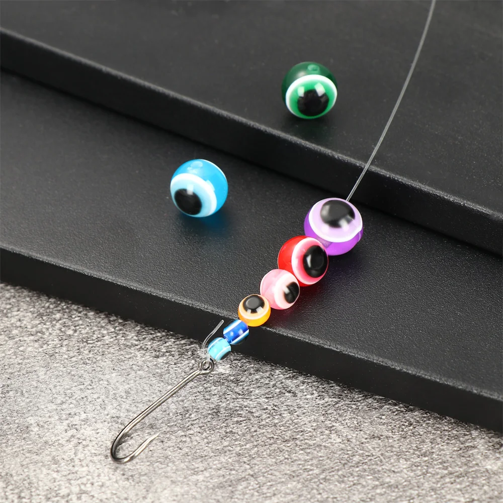 50/60/100 PCS 4/5/6/8/10/12mm Fish Eye Fishing Beads Mixed Color for Carolina Rigs Taxes Rigs Fishing Beads DIY Bass Tackle fishing beads