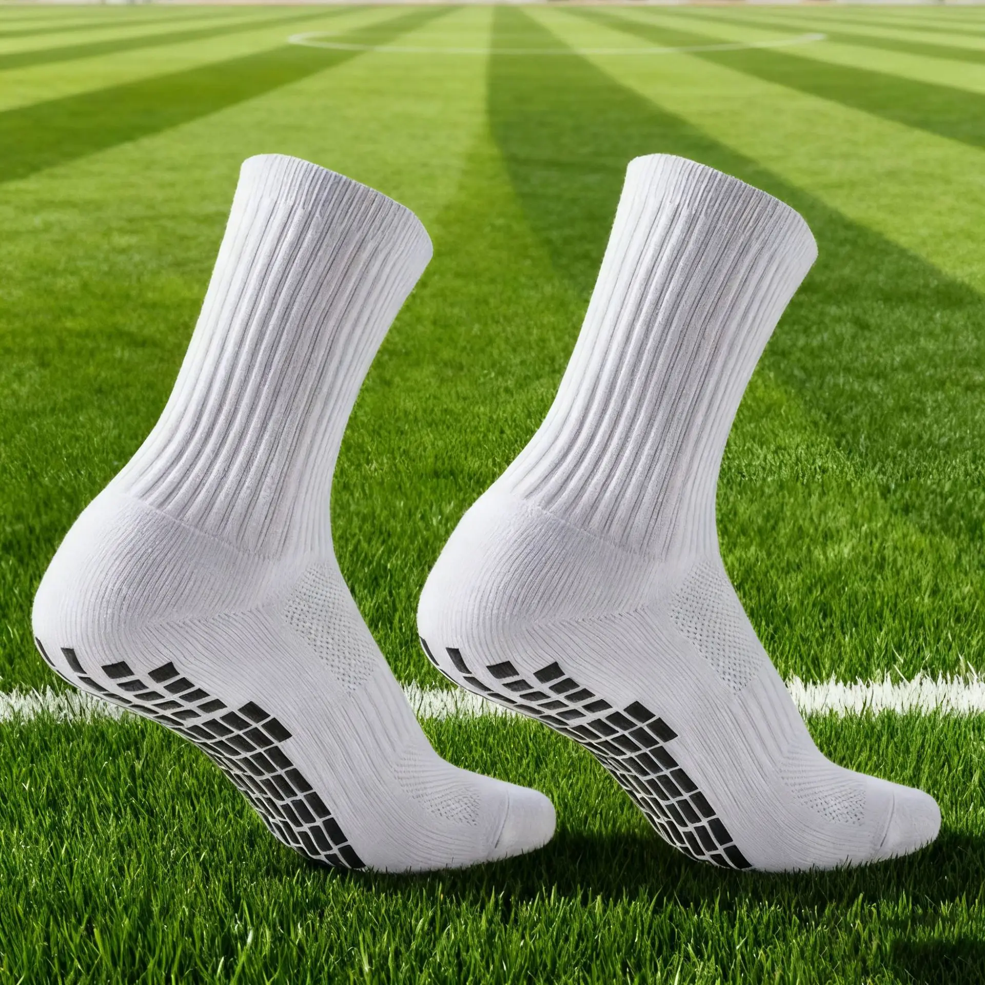 Enhanced Performance Anti-Slip Silicone Grip Sports Socks - Breathable for Training and Running
