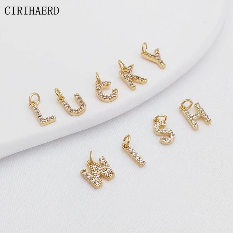 DIY Jewelry Accessories Components 14K Gold Plated Letter Pendants