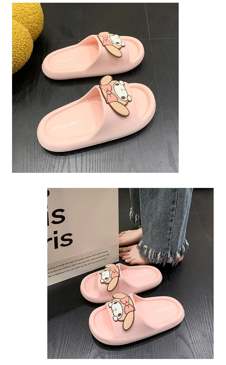 Sanrio Kuromi EVA-Slipper, süße Unisex-Paar-Hausschuhe, rutschfeste, geruchsresistente Indoor-Sandalen für die Familie – Detail 22