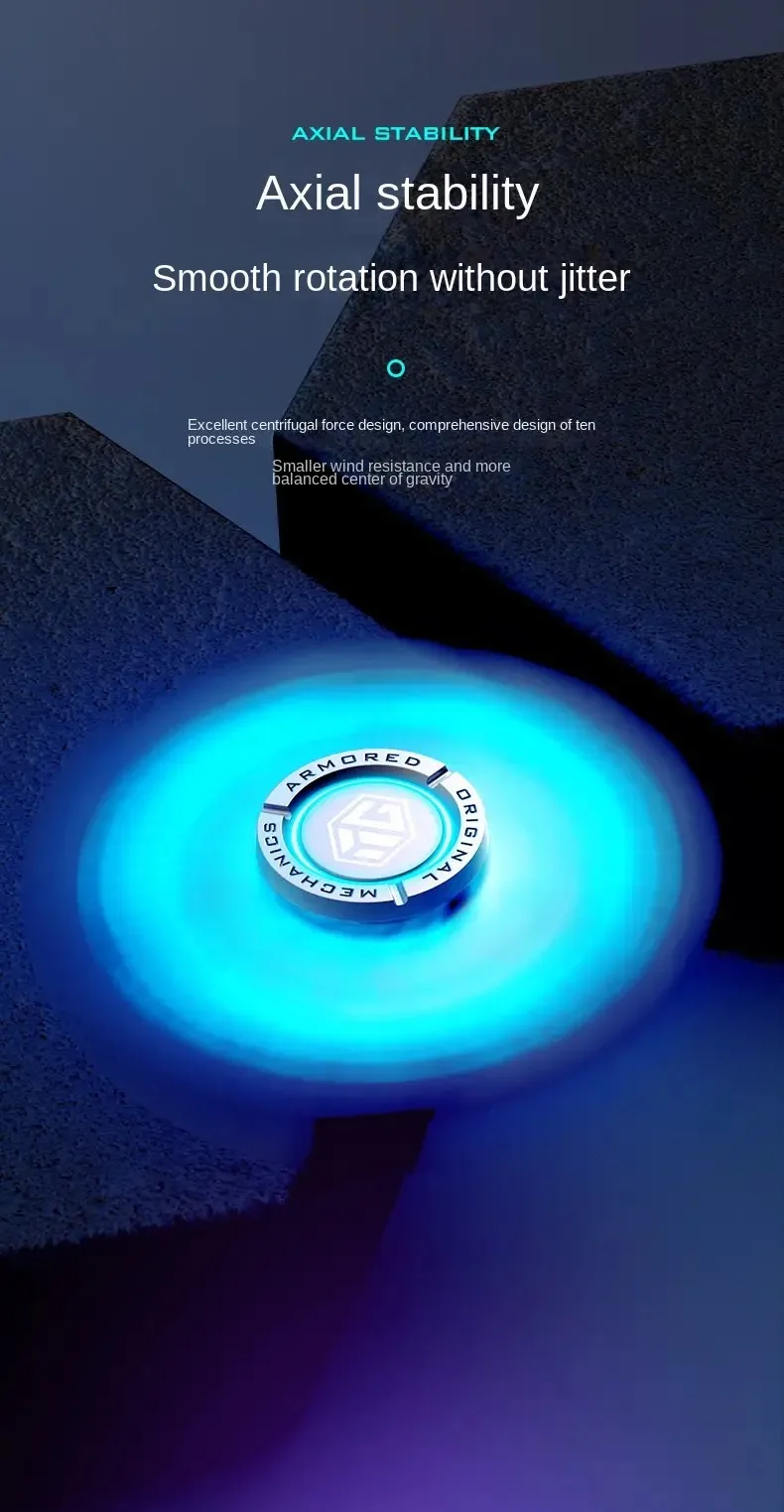 Spinners antiestrés EDC luminosos, Spinner de mano de Metal de aleación, giroscopio noctilucente, juguetes para aliviar el estrés para chico adulto, Caballero oscuro