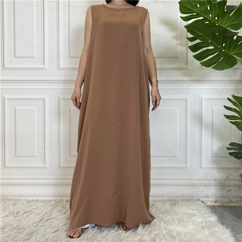 Nida Under Abaya Inner Dress Muslim Sleeveless Slip Dresses for Women Islamic Clothing Abayas Dubai Turkey Modest Ramadan Outfit