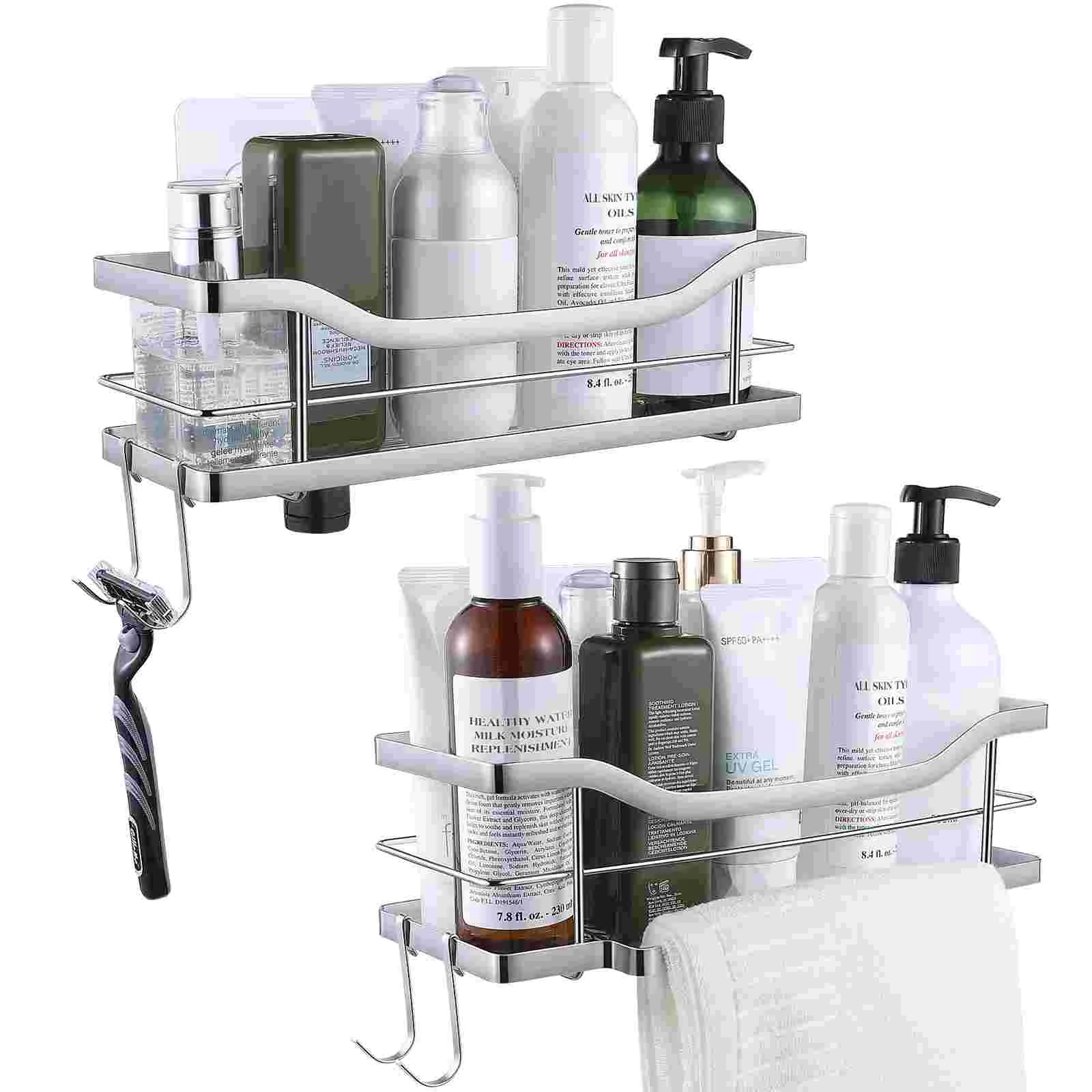 KINCMAX Shower Storage Basket Caddy Organizer Bathroom Organization Shelf  Rack, Black 2 Pack 