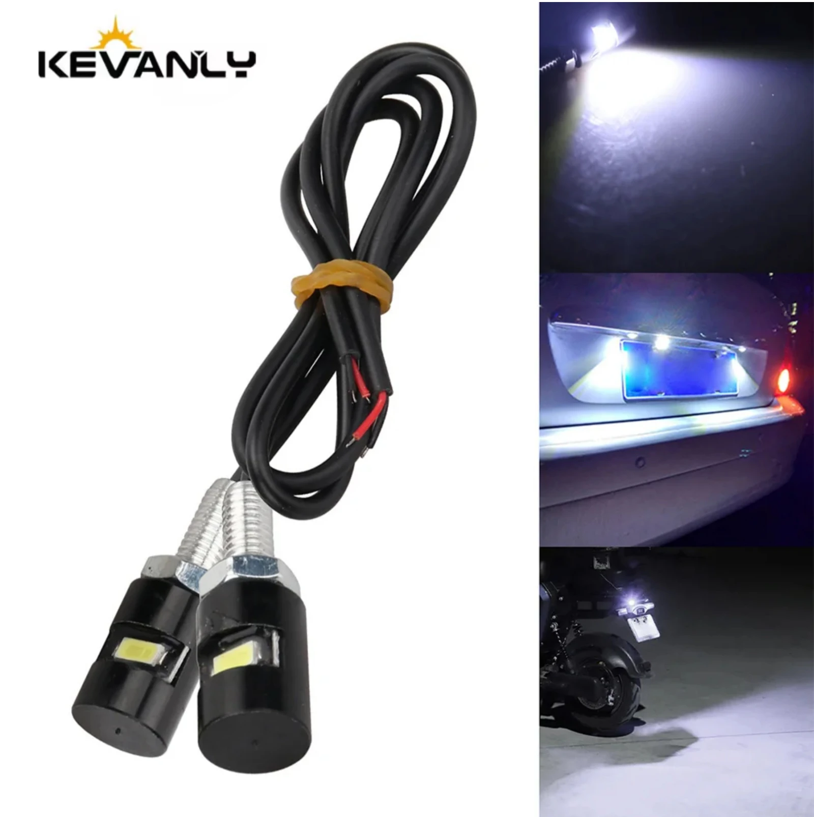2psc 1.5W 독수리 눈 램프 LED 자동차 자동 오토바이 꼬리 번호 범용 나사 볼트 빛 DRL 번호판 램프 12V SMD 트럭