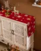 Christmas Gold Snowlfakes Linen Table Runner Holiday Party Decor Winter Xmas Kitchen Dining Table Runners Christmas Decorations 4