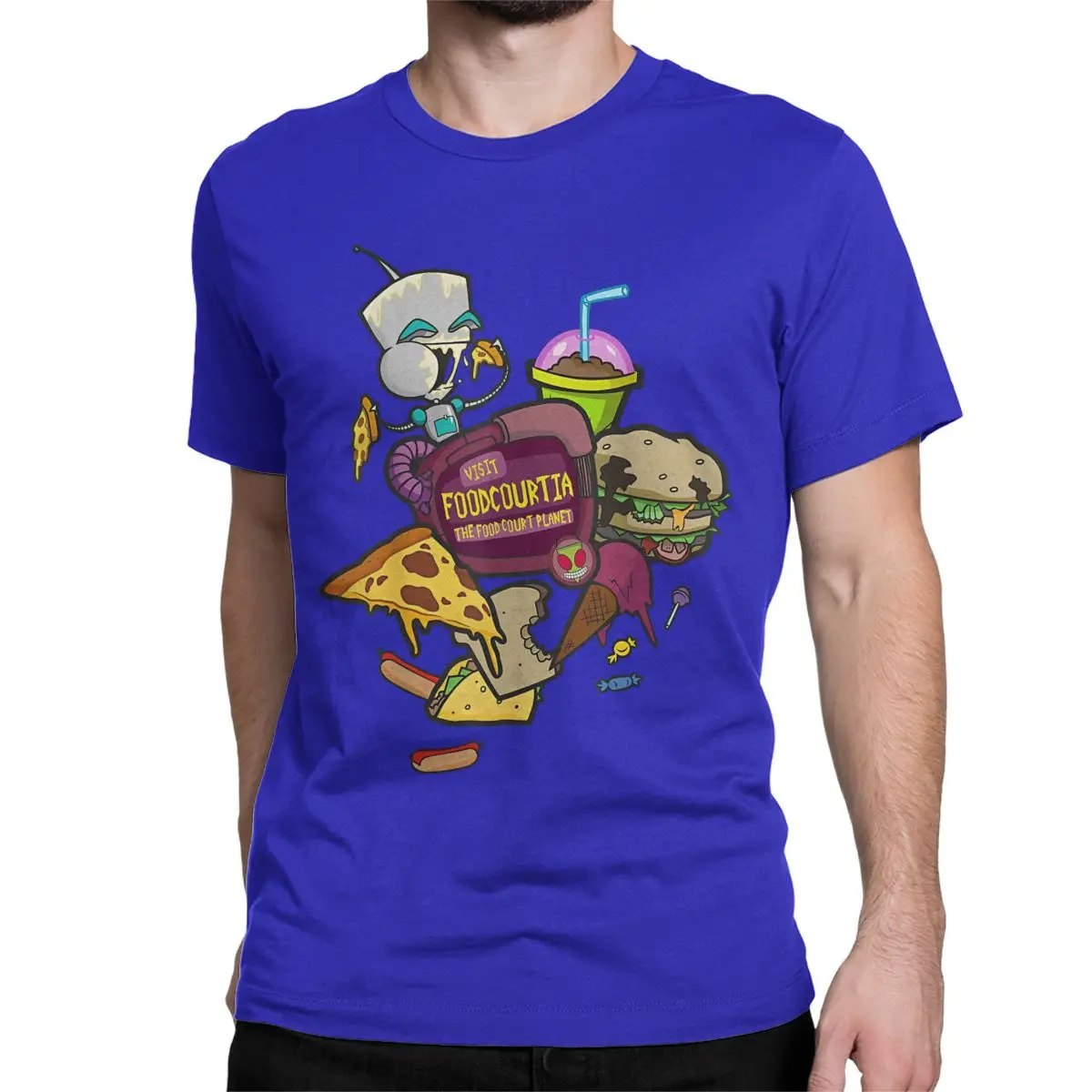 Camisetas de Invasor Zim para hombre y mujer, estilo vintage de algodón puro, cuello redondo, manga corta, camisetas únicas.