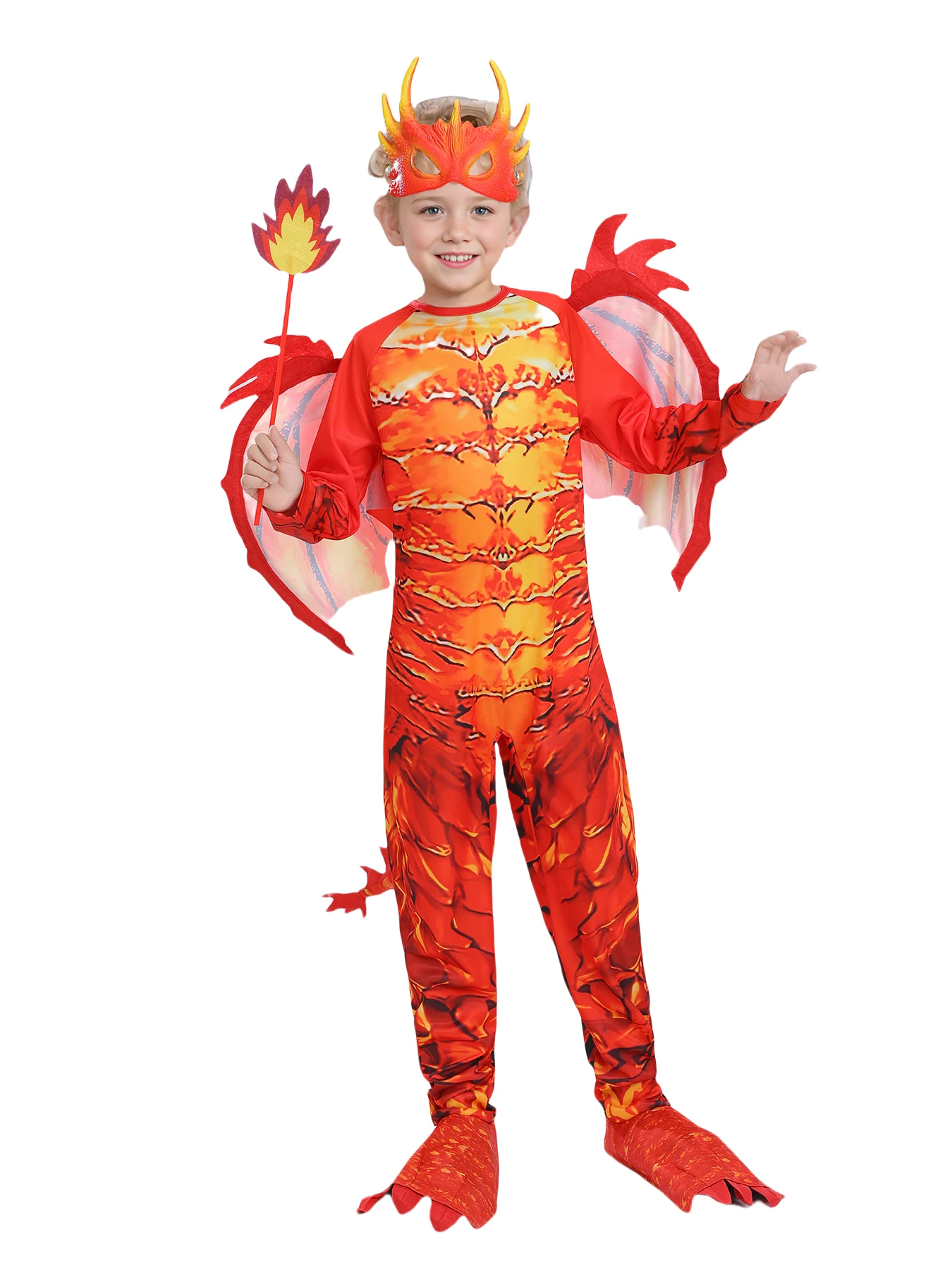 Child Fire Breathing Dragon Costume For Halloween, Book Week Day, Carnival Party Dress-up 1