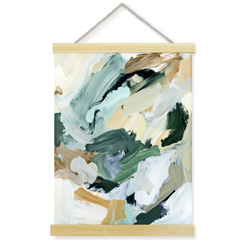 1pc Retro Disco Ball Art Print - Vibrant Pink & Golden Mosaic Design, Wood Scroll Canvas Poster Wall Decor for Living Room