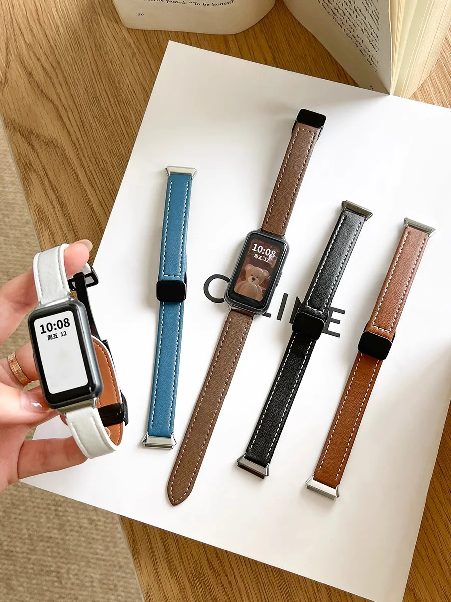 Magnetic Leather Sport Watch Strap Bracelet