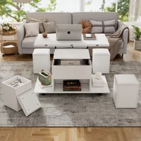 Table basse multifonctionnelle élégante avec bureau ouvrable pour façonner 2 tables et grande capacité pour le salon moderne 1