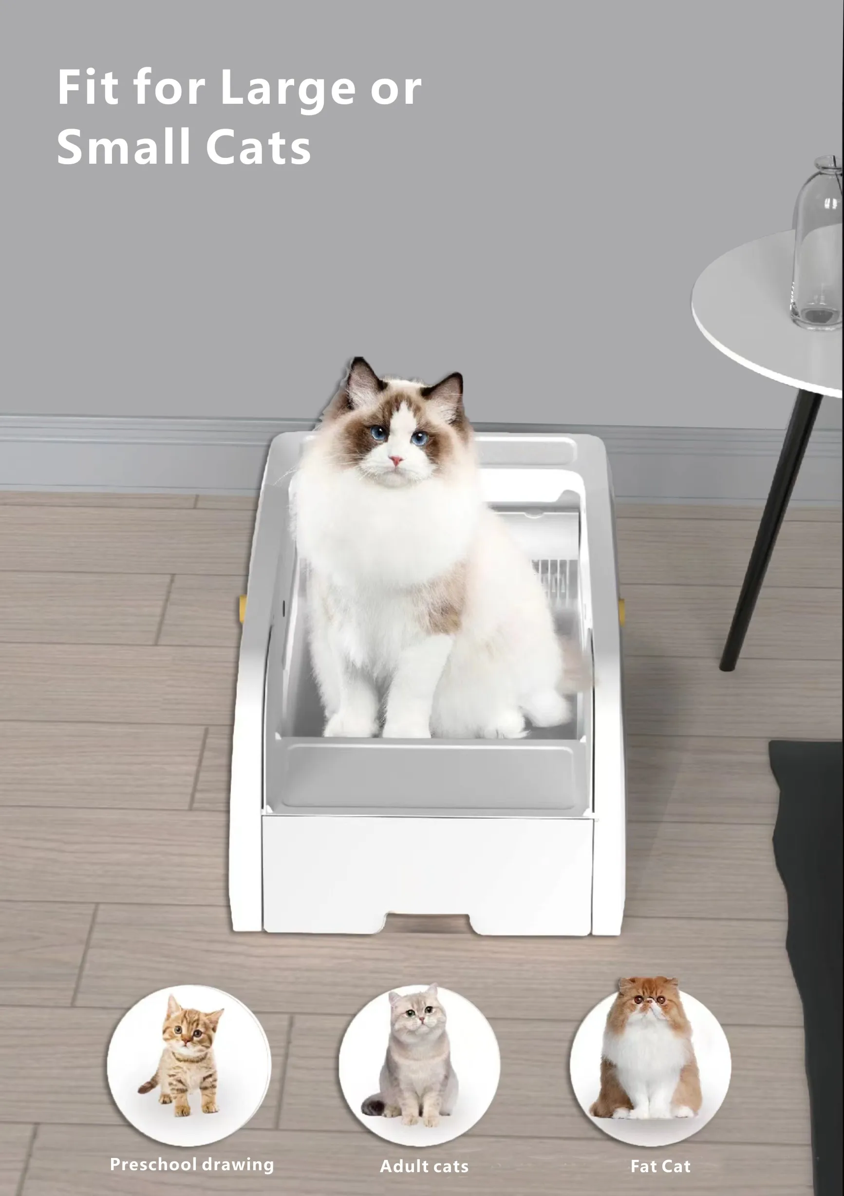 Automatic Smart Cat Litter Box Electric Self Cleaning Semi Closed Pet ...
