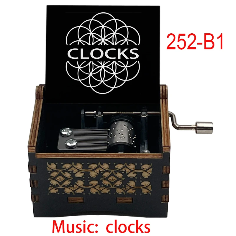 Elegant 18-Tone Music Box with 'Clocks' Clip – Perfect Study Desk Ornament and Holiday Gift
