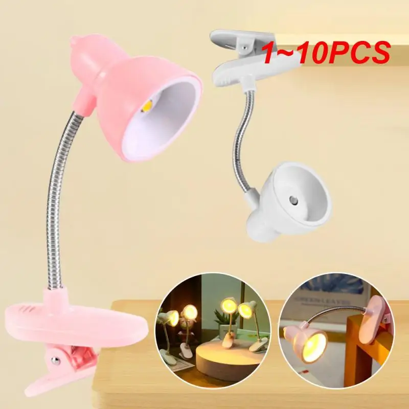 

1~10PCS Mini LED Clamp Lamp Battery Powered Bookmarks Portable Light Reading Bedside Table Nightstand Decorative Book Children