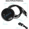 Desk-Fit 80mm 4 Port USB 3.0 Hub with 3.5mm Audio Mic Phone Jack/BC 1.2 USB Charger, 5V/2A Power Adapter for iPhone/Smart Phones 3