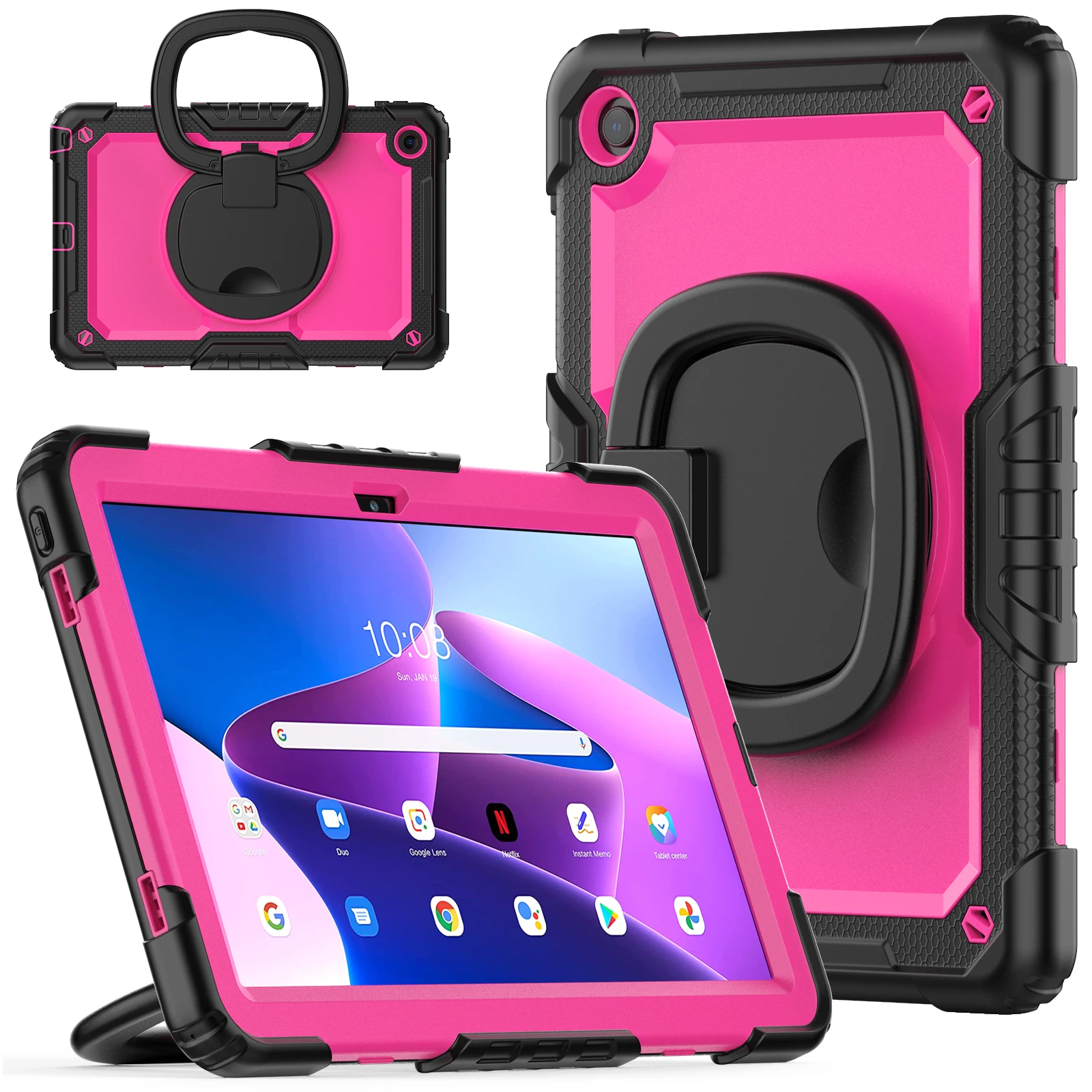Durable Armor Tablet Case with Pull Ring Stand