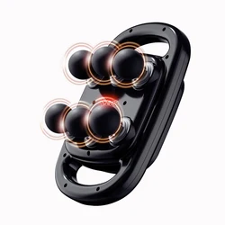 High-Frequency Muscle Massager with Six Attachments for Neck, Waist, and Shoulder Relief (Black)