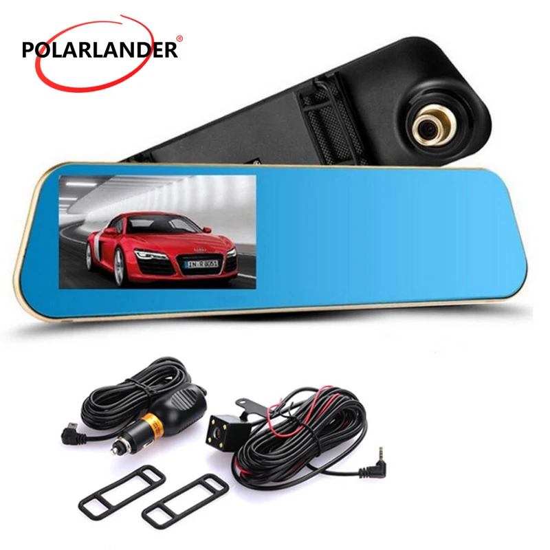 Car DVR Dash Cam Dual Lens Rearview Mirror 4.5inch Full HD 1080P Video Recorder DVR Auto Registrator Camcorder Dash Camera