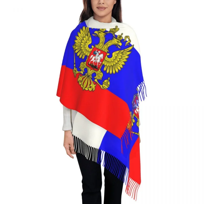

Женская зимняя длинная теплая шаль унисекс с кисточками