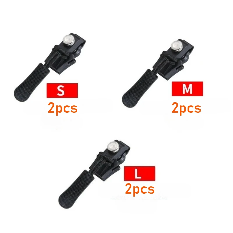 6Pcs Universal Zipper Repair Kit Quick Instant Detachable Zipper Head Replacement Zipper Slider Pull for 3 Different Size