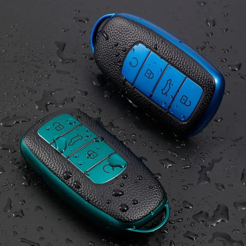Car Key Case Cover For Chery Tiggo 8 Pro Tiggo 8plus 5 Plus 7pro Soft TPU Leather Car Smart Key Case Cover Shell Bag Keychain Protector key case cover key case car key shell