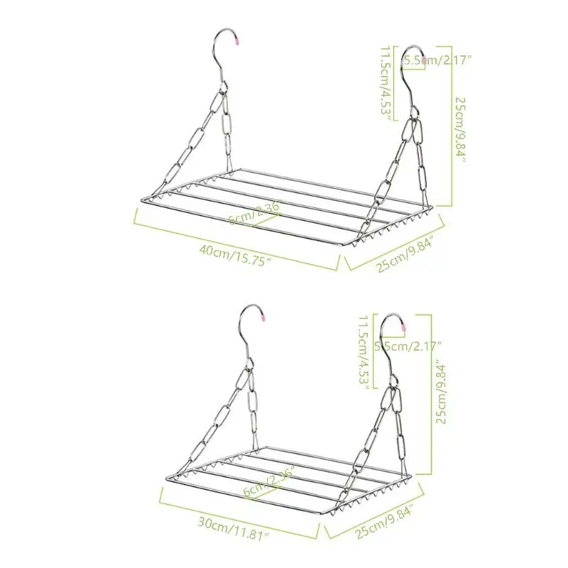 Balcony Folding Shoe Drying Rack Clothes Airer Stainless Steel Laundry Underwear G5AB 6