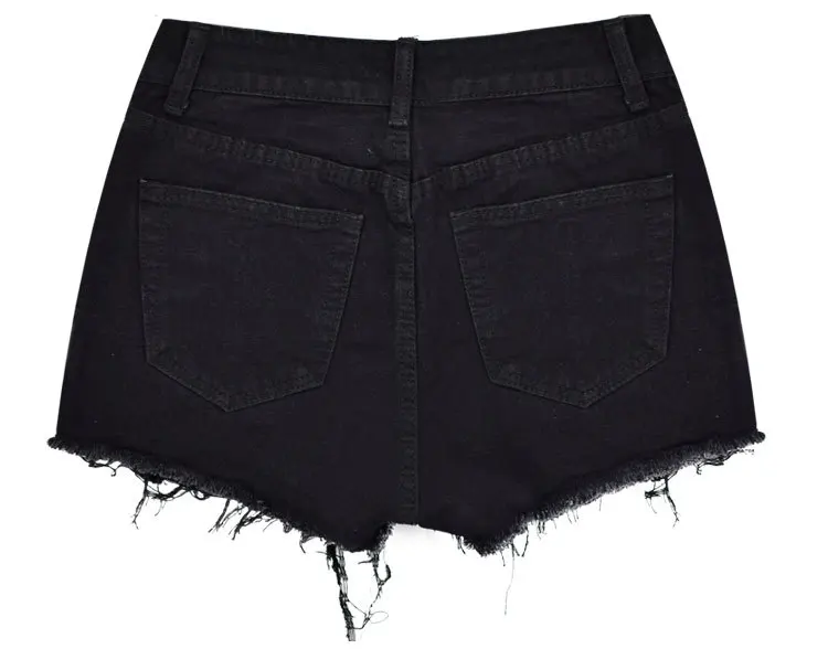 High Waist Black Denim Shorts Women Irregular Tassel Ripped Jeans Short Women Punk Style Streetwear Summer Sexy Short Jeans cargo pants for women