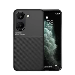 Minimalist Business Style PU Leather + TPU Non - Slip Texture Protective Back Cover for Poco X8 Pro (Black Case)