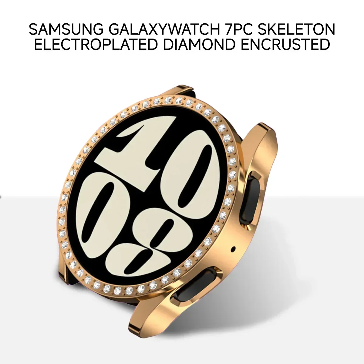 Sparkling Diamond Protective Case for 40mm & 44mm Smartwatches - Shiny Encrusted Cover Without Glass
