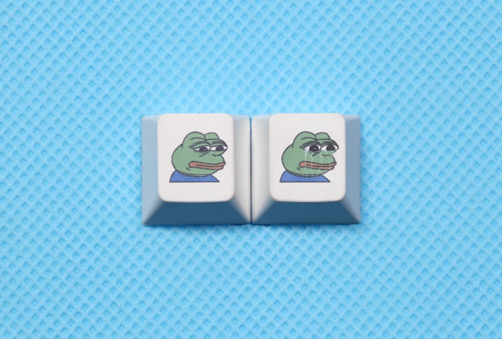 Triste Sapo Pbt Dye-sub Keycap Cereja Perfil para Teclado Mecânico Esc r1 para Bm60 Bm65 Cstc75 Papai Noel Chorar Meme Verde - Imagem 3