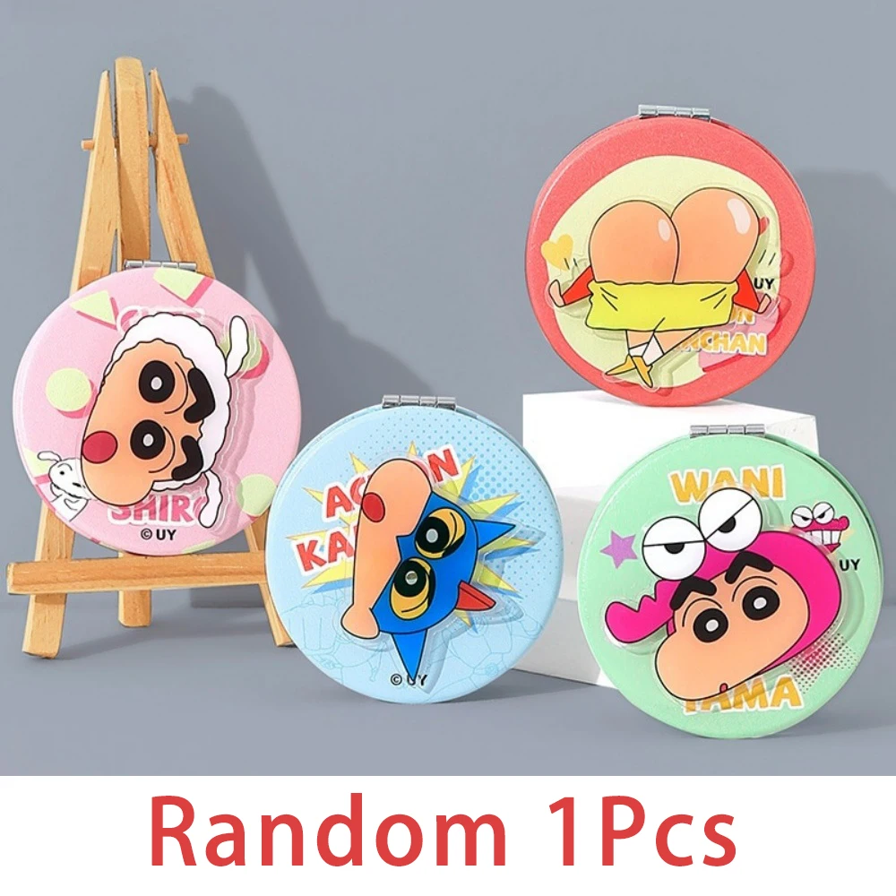 Crayon Shin-chan Double-Sided Folding Mirror - Cute Cartoon Portable Makeup Accessory