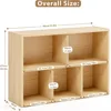2-Tier Solid Wood Shelves Toy Organizers and Storage,5-Compartment Storage Cabinet with 4 Wheels,for Toddler Kids Room 2