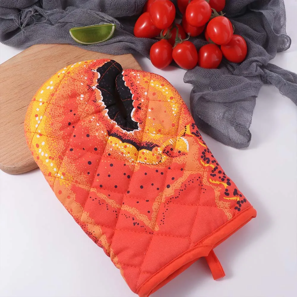 Oven Special Thickening Crab Shape Oven Gloves Versatile Non-Slip Heatproof Mitten Durable Cotton Microwave Gloves Cooking