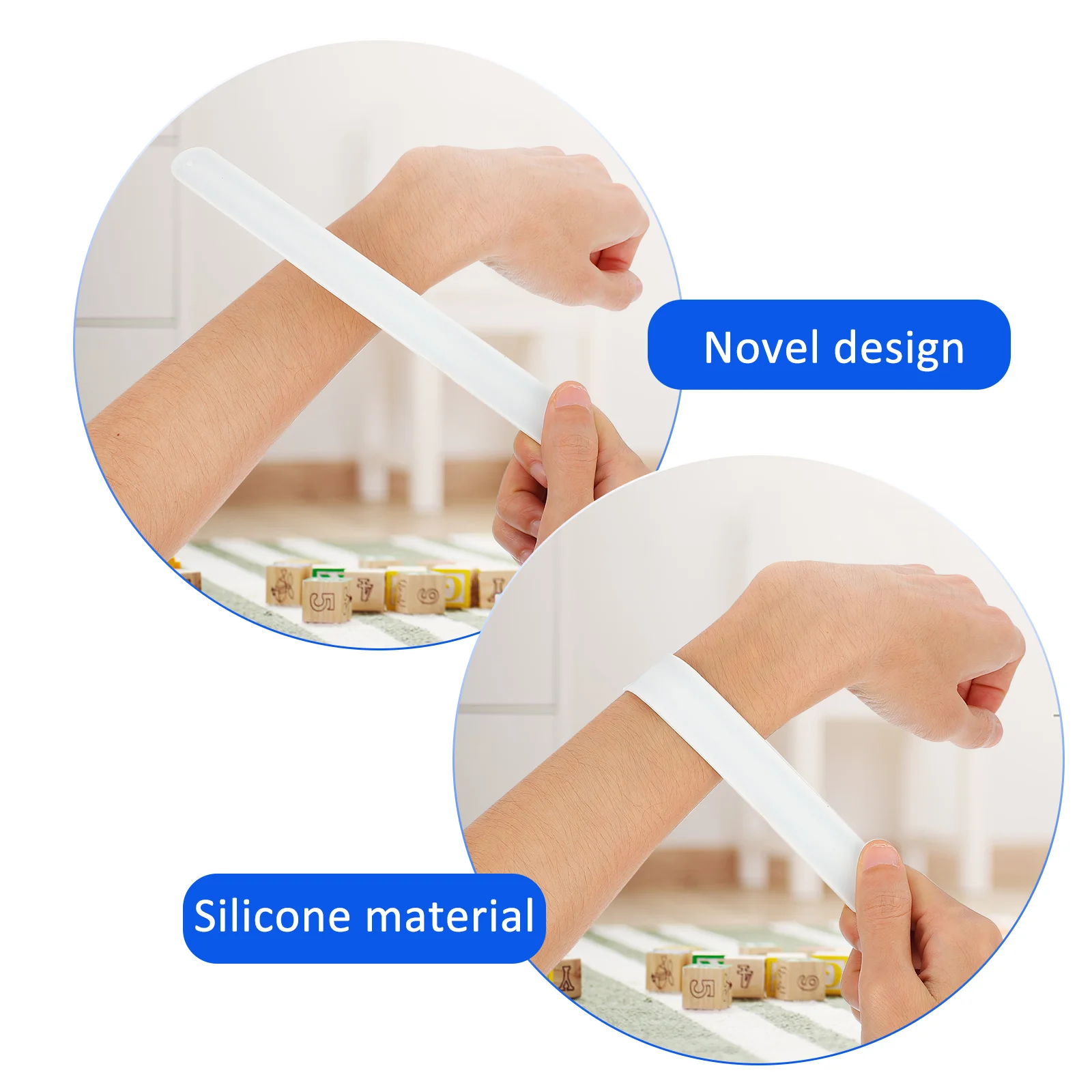12 Pcs Decorate Pop Circle Bracelet Child Kids Bracelets Craft Slap Silica Gel Hand Rings for Party