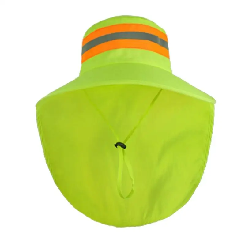 P9FE Praktischer Polyester-Sonnenhut mit gut sichtbaren reflektierenden Streifen, verstellbarer für verschiedene – Detail 9