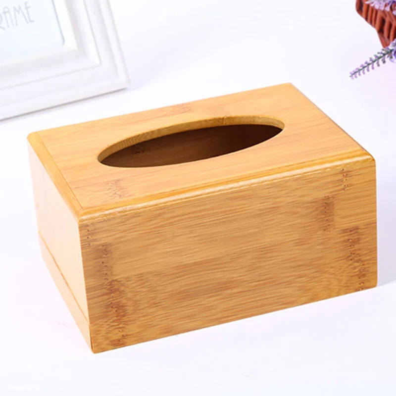 Bamboo Tissue Box Holder Storage Paper Box Tissue Box Cover Car Wood Napkins Holder Case Organizer Home Decoration 3