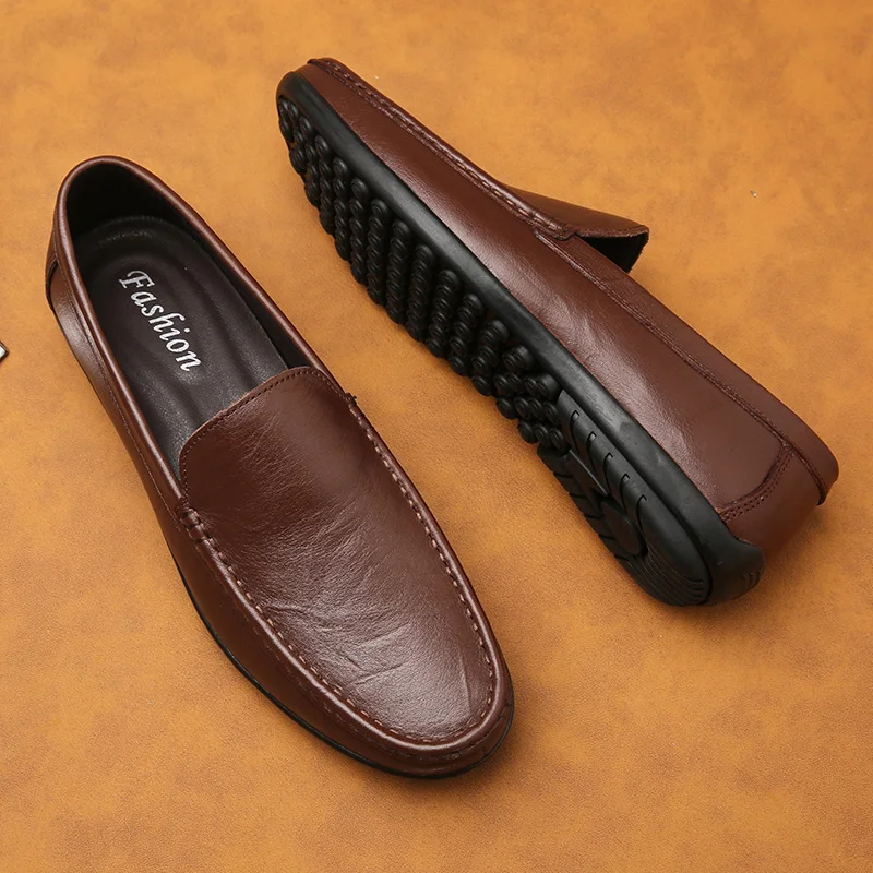 Men's Leather Casual Shoes High-quality New Classic Men's Commuting Business Shoes Interview Versatile Men's Driving Shoes 4