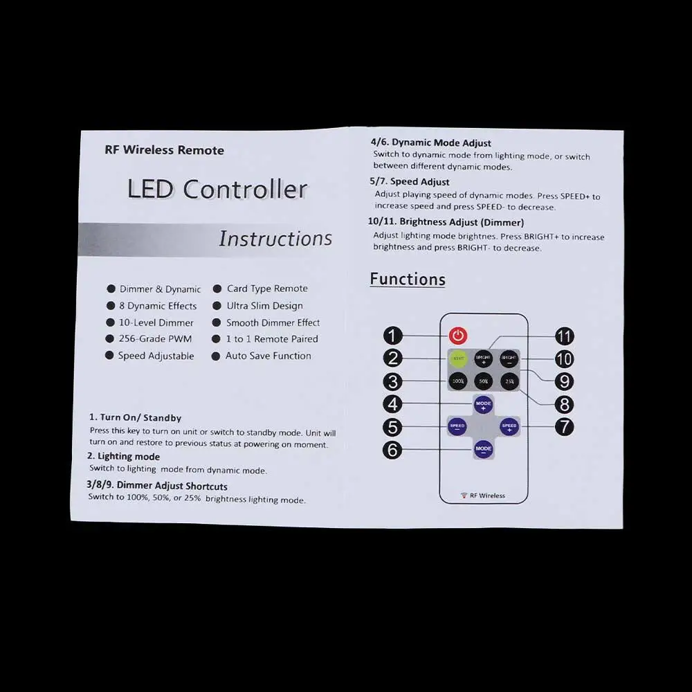 Description Picture 6 of itemHot Dimmer Wireless for LED Strip Light RF Wireless Remote  Switch Controller Switch
