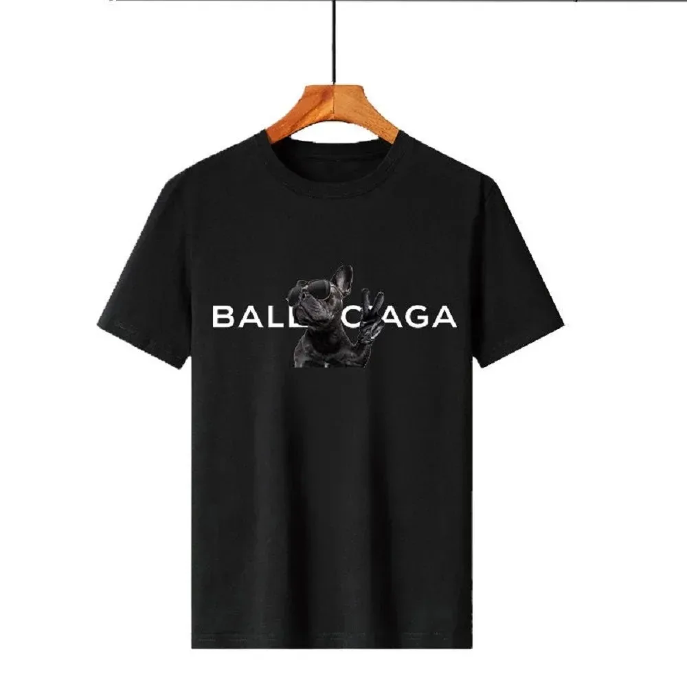 

Street Top Men's Summer Bulldog Letter Print Luxury Short Sleeve T-shirt Y2K