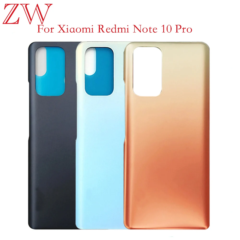 Phone Back Cover For Xiaomi Redmi Note 10 Pro M2101K6I Battery Rear Door Glass Panel Housing Case Adhesive Replace