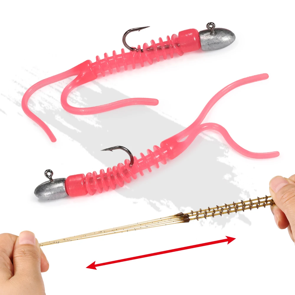 HOT Different Bass Worm Rigs Floating Worm Bass Fishing Worm